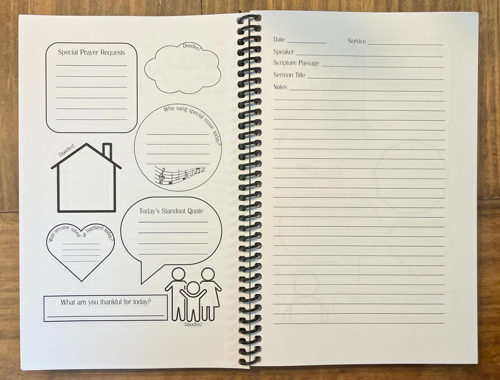 My Church Notes | Kids’ Sermon Notes Notebook | Children’s Church Journal