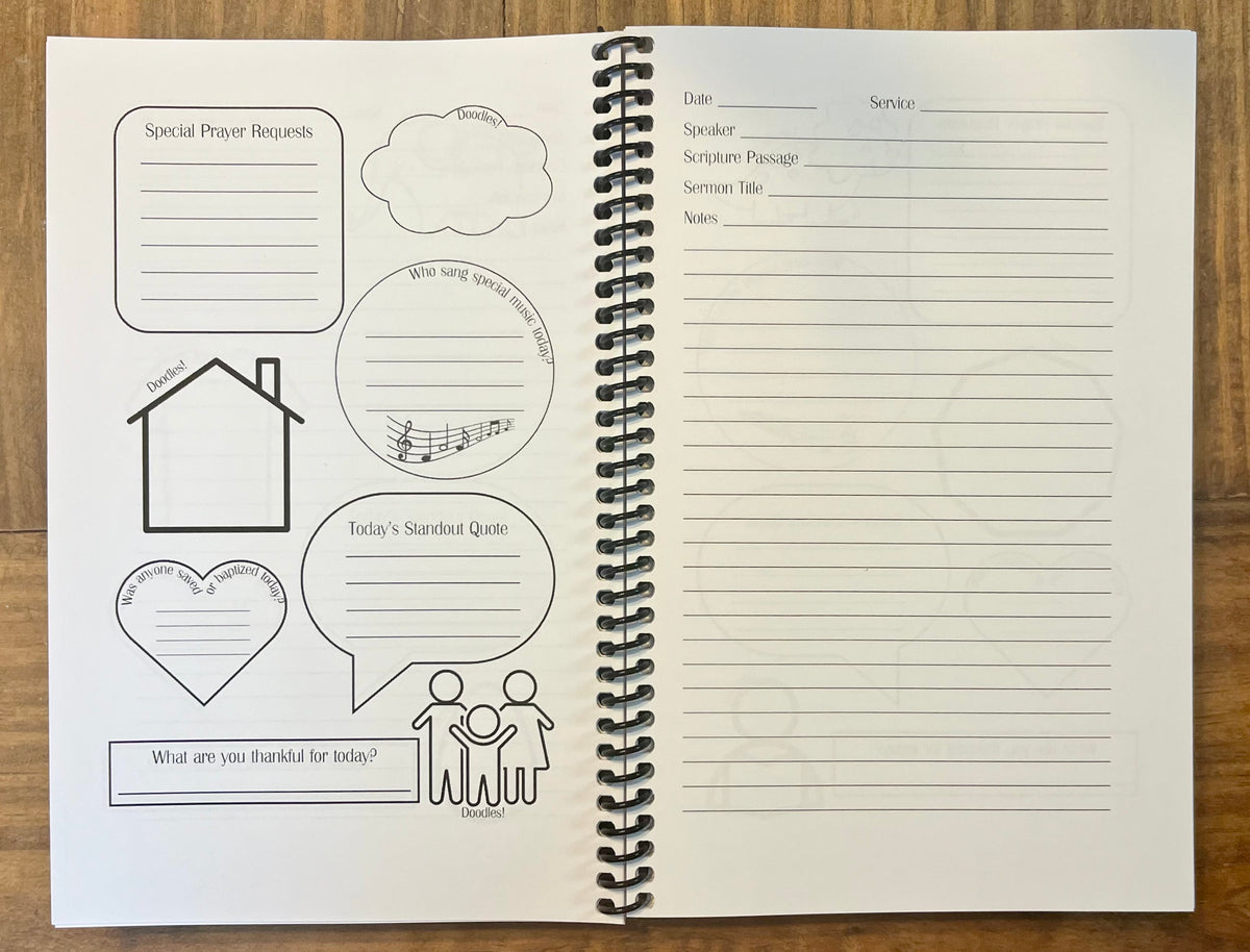 My Church Notes | Kids’ Sermon Notes Notebook | Children’s Church Journal