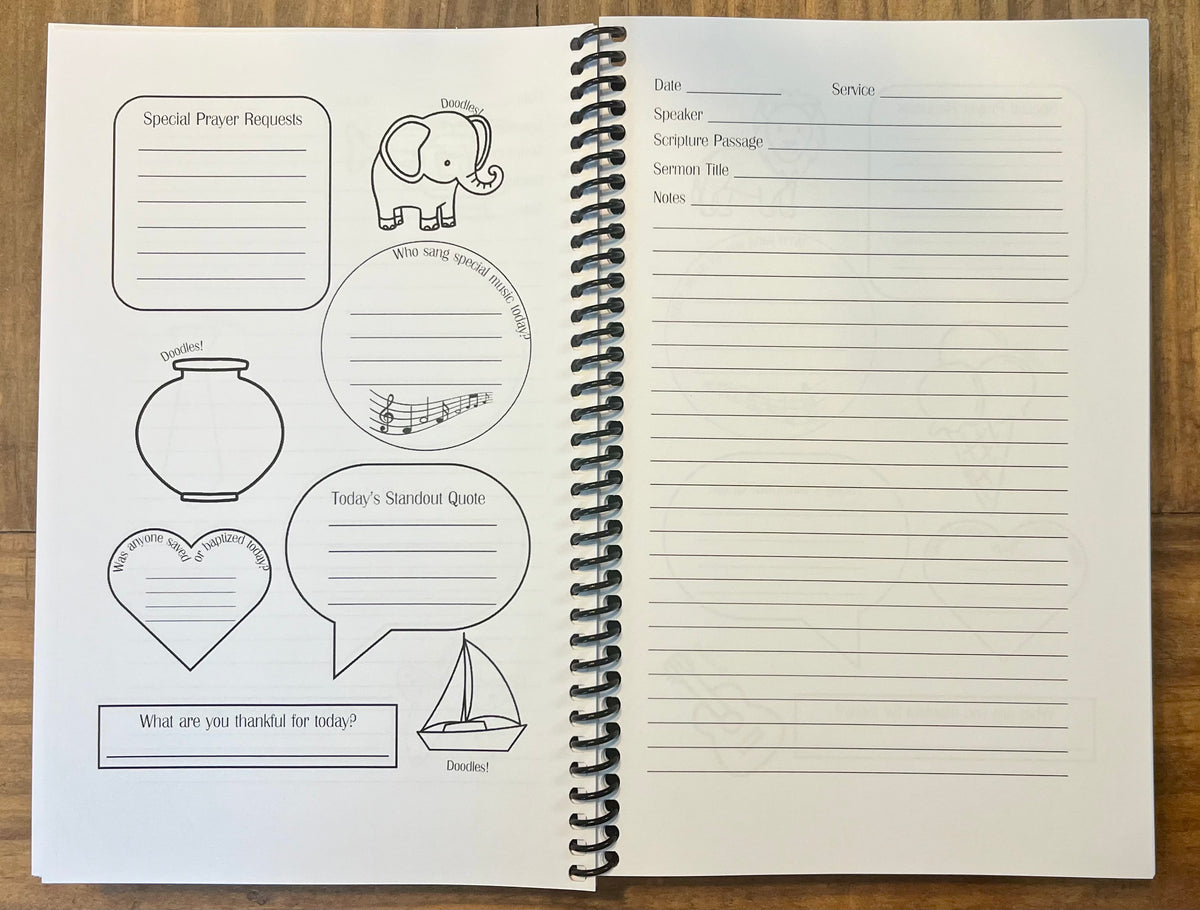 My Church Notes | Kids’ Sermon Notes Notebook | Children’s Church Journal