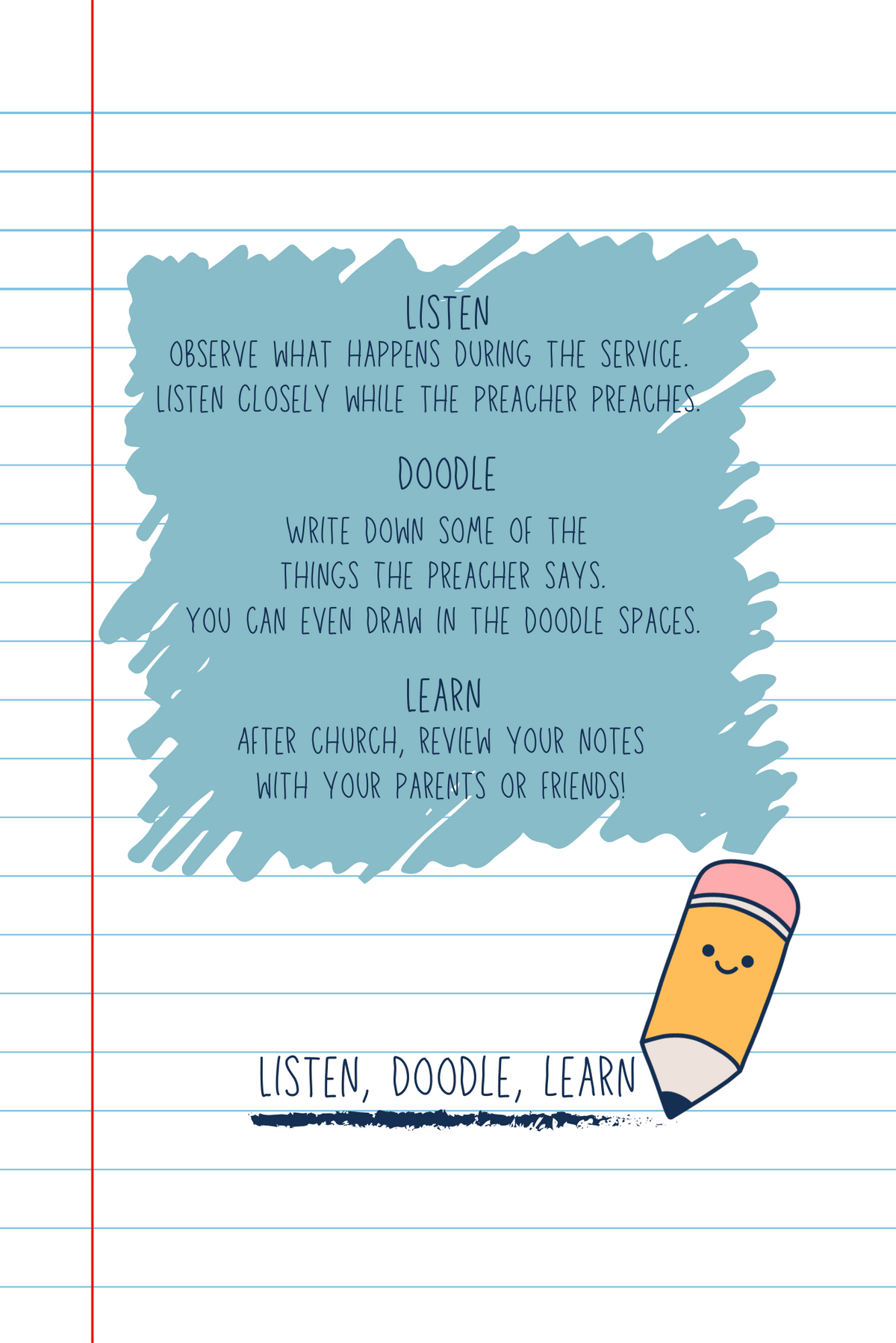 My Church Notes | Kids’ Sermon Notes Notebook | Children’s Church Journal